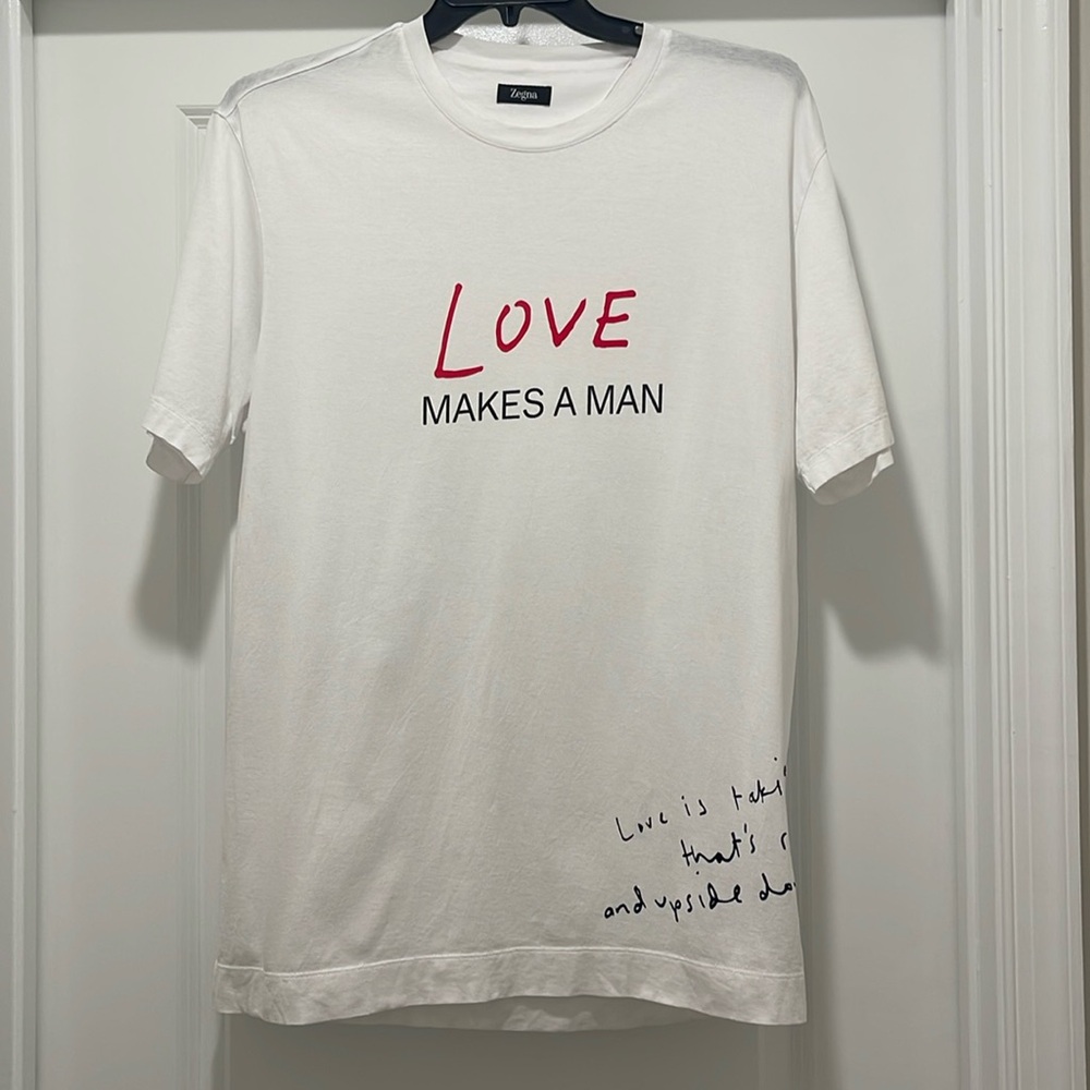 Zegna What Makes A Man Shirt Size XL White Rare 2019 Campaign Love Makes A Man